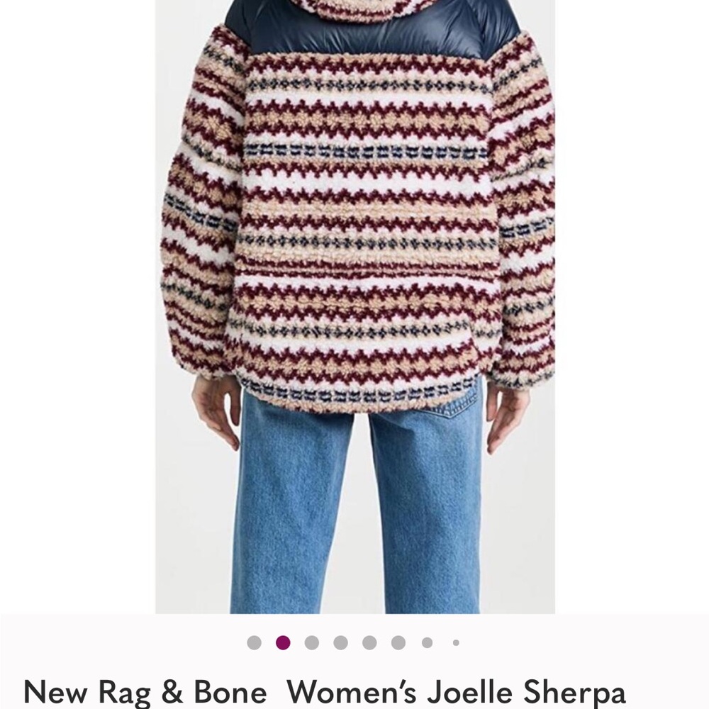 New Rag & Bone Women’s Joelle Sherpa Printed Puffer Down Jacket Size M. NWOT - Picture 4 of 5